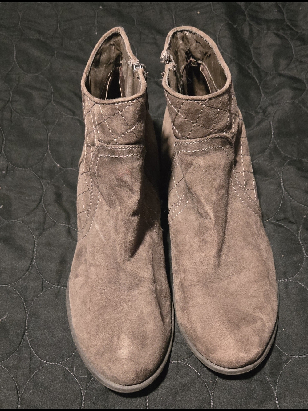 Women's Taupe Suede Ankle Boots - Classic Casual Style